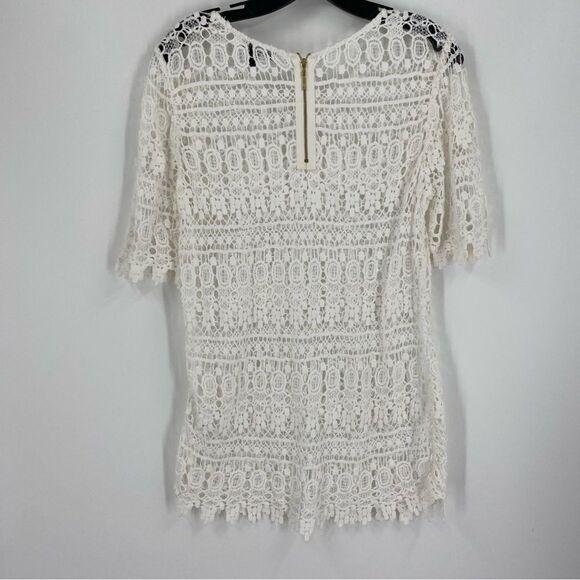 Roz & Ali Cream Lace Embellished Blouse size S - Picture 3 of 3